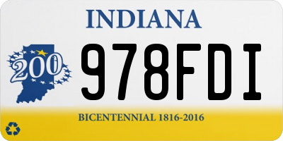 IN license plate 978FDI
