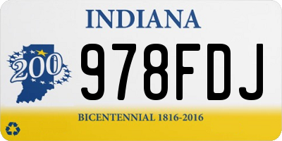 IN license plate 978FDJ