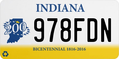 IN license plate 978FDN