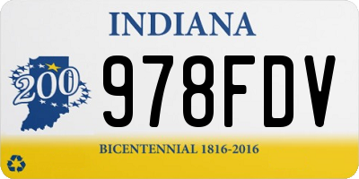 IN license plate 978FDV