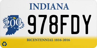 IN license plate 978FDY