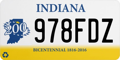 IN license plate 978FDZ