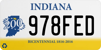 IN license plate 978FED