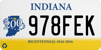 IN license plate 978FEK