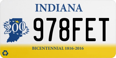IN license plate 978FET