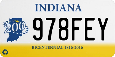 IN license plate 978FEY