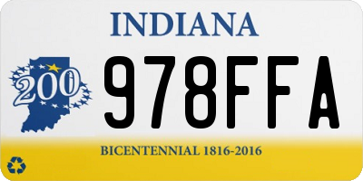 IN license plate 978FFA