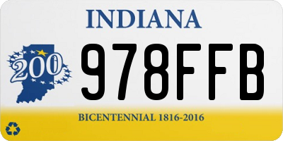 IN license plate 978FFB