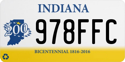 IN license plate 978FFC