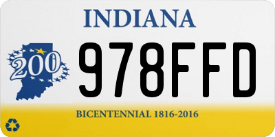 IN license plate 978FFD