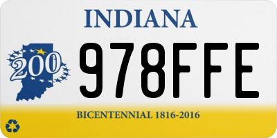 IN license plate 978FFE