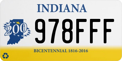 IN license plate 978FFF