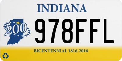 IN license plate 978FFL