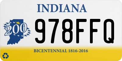 IN license plate 978FFQ