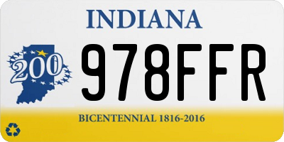 IN license plate 978FFR