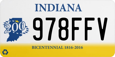 IN license plate 978FFV