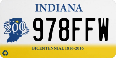IN license plate 978FFW