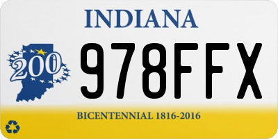 IN license plate 978FFX
