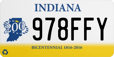 IN license plate 978FFY