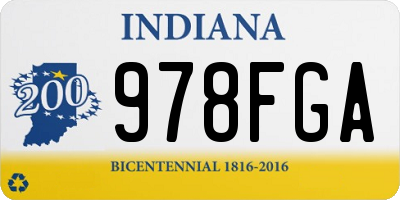 IN license plate 978FGA
