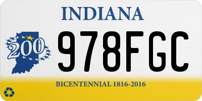 IN license plate 978FGC