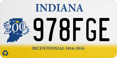 IN license plate 978FGE