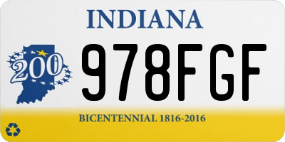IN license plate 978FGF