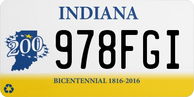 IN license plate 978FGI