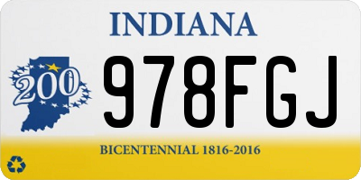IN license plate 978FGJ