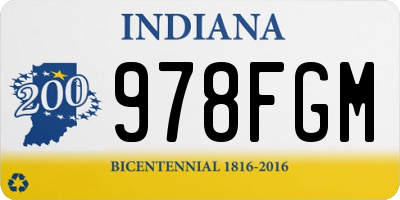 IN license plate 978FGM