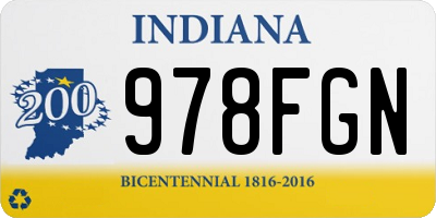 IN license plate 978FGN