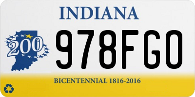 IN license plate 978FGO