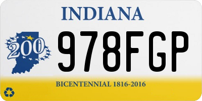 IN license plate 978FGP