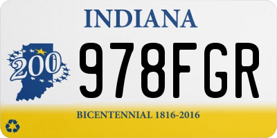 IN license plate 978FGR