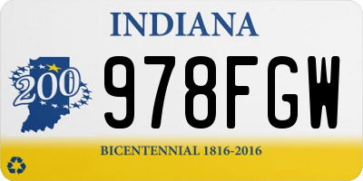 IN license plate 978FGW