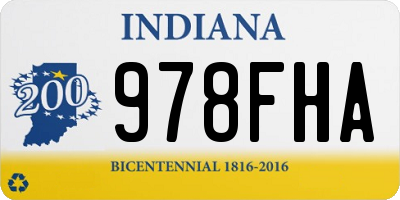 IN license plate 978FHA