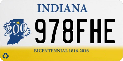 IN license plate 978FHE