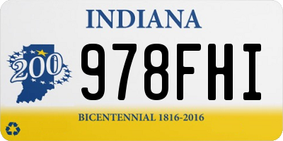 IN license plate 978FHI