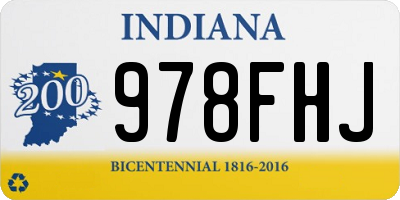 IN license plate 978FHJ