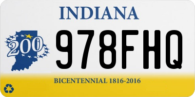IN license plate 978FHQ