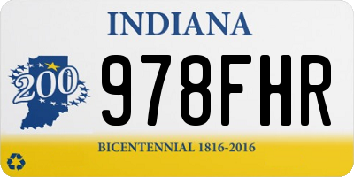 IN license plate 978FHR