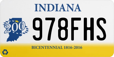 IN license plate 978FHS