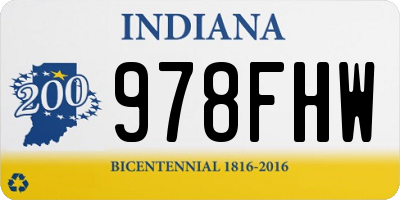 IN license plate 978FHW