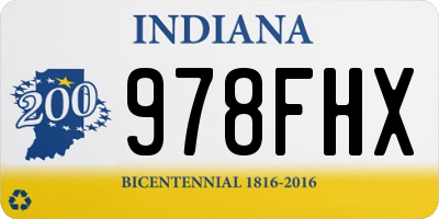 IN license plate 978FHX