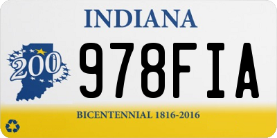 IN license plate 978FIA
