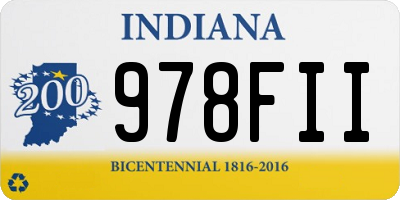 IN license plate 978FII
