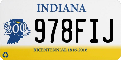 IN license plate 978FIJ