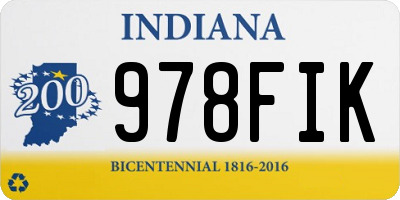 IN license plate 978FIK