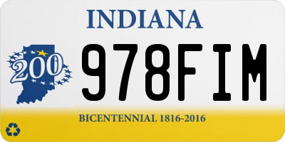 IN license plate 978FIM