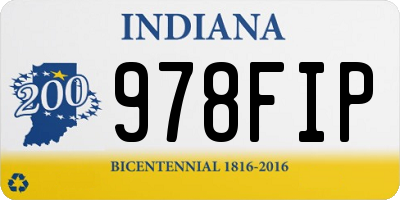 IN license plate 978FIP